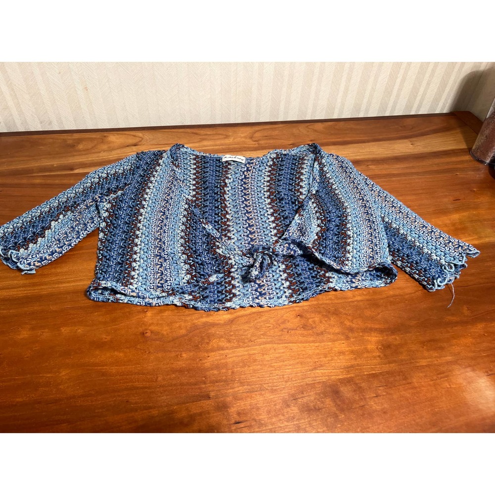 A. Aubrey Open Twist Front Crop Top Multicolor Womens Size Large